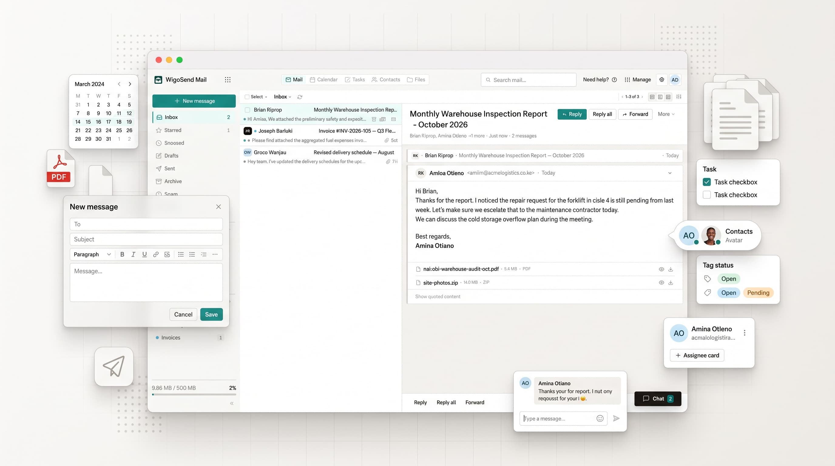 WigoSend Mail Inbox